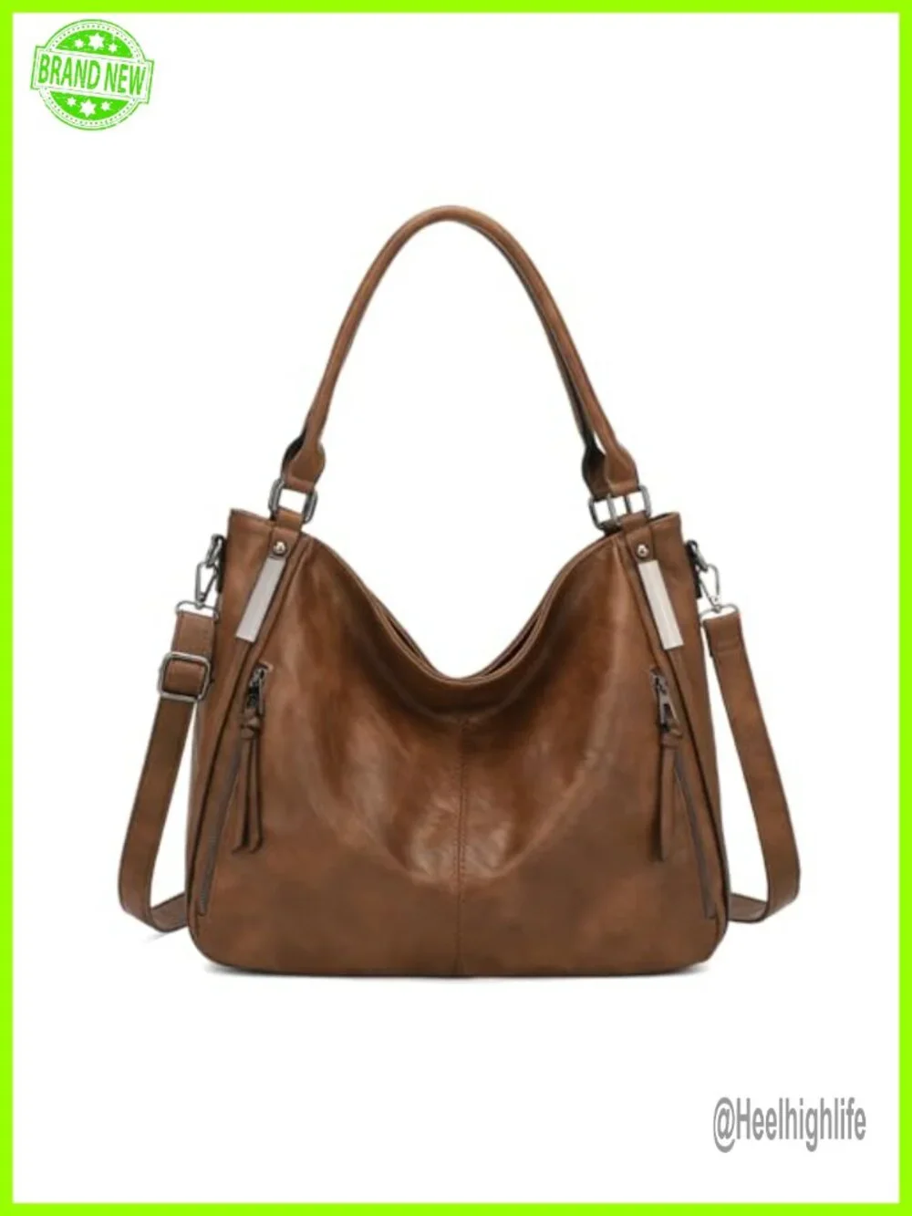 Large Hobo Tote Bag PU Leather Crossbody Shoulder Handbag Work Travel